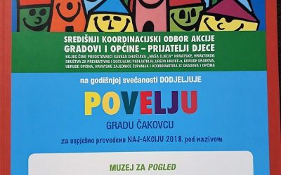 Grad Čakovec primio povelju za najuspješniju Naj-akciju u 2018. ...
