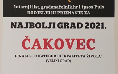 ČAKOVEC MEĐU FINALISTIMA U DVIJE KATEGORIJE ZA NAJBOLJI GRAD 2021.