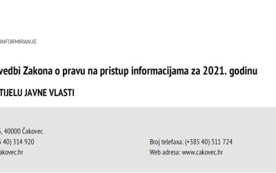 Izvješće o provedbi Zakona o pravu na pristup informacijama za ...